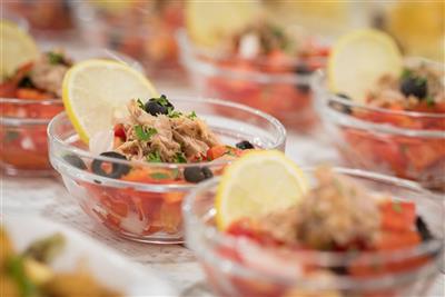 htop Royal Sun (plná penze & voda a víno) - vynikající předkrm- H TOP Royal Sun- Costa Maresme- Španělsko