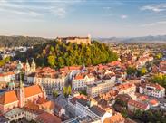 pohled na Lublaňský hrad - Lublaň - Slovinsko - poznávací zájezd