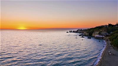 Terme Park Mediterraneo - západ slunce plář Cava dell isola - Forio - Ischia - za mořem